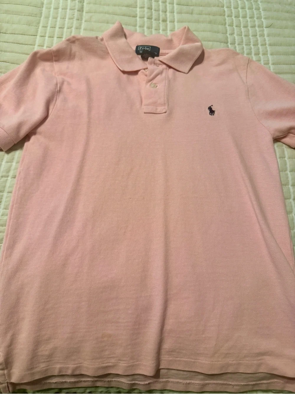 Ralph Lauren Pink Short-Sleeve Polo with Navy Pony
